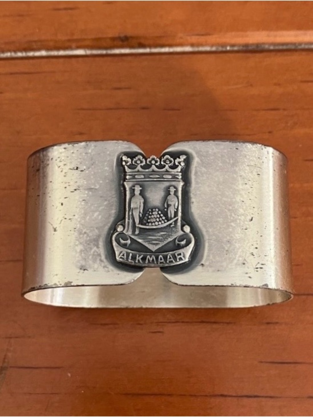 Vintage Silver-Colored Alkmaar North Holland Netherlands Napkin Ring Holder
